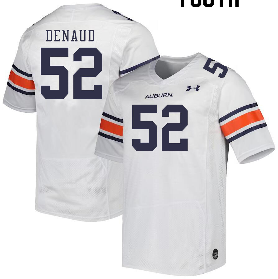 Youth #52 Wilky Denaud Auburn Tigers College Football Jerseys Stitched-White